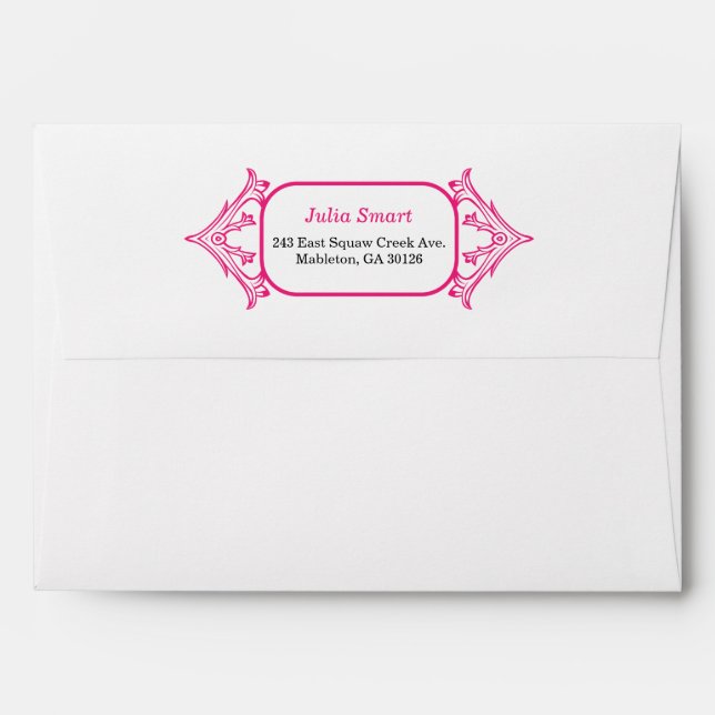 Pink Ornate Patterned Frame Envelope (Back (Top Flap))