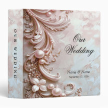 Pink Ornate Pearl and Floral Album Binder