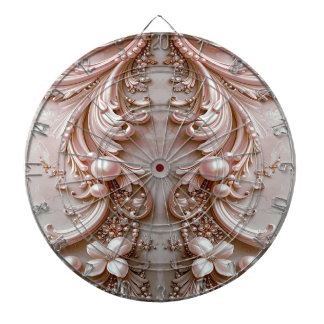 Pink Ornate Pearl and Floral Dartboard