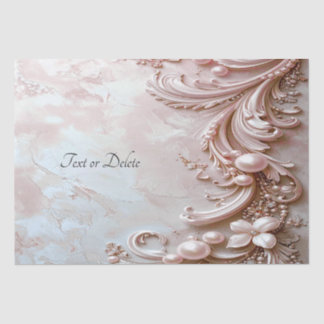 Pink Ornate Pearl and Floral Tissue Paper