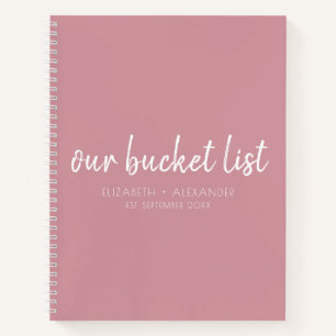 Pink Our Bucket List Couple's Notebook