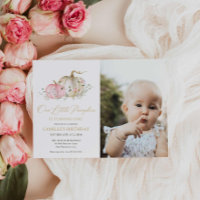 Pink Our Little Pumpkin 1st Birthday Photo