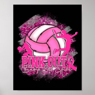 Pink Out And Bump Set Spike Breast Cancer Awarenes Poster