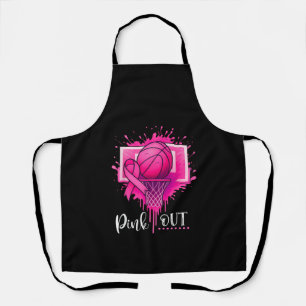 Pink Out Basketball Breast Cancer Awareness Apron
