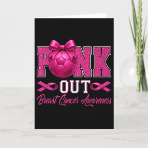 Pink Out Breast Cancer Awareness Coquette Bow And  Card