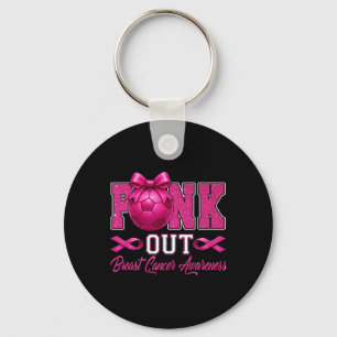 Pink Out Breast Cancer Awareness Coquette Bow And  Keychain