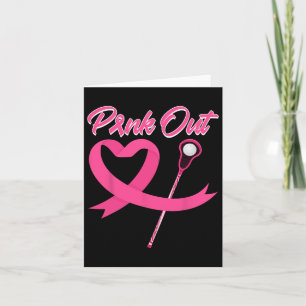 Pink Out Breast Cancer Pink Ribbon Heart With Lacr Card