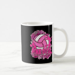 Pink Out Bump Set Spike Volleybyll Breast Cancer A Coffee Mug