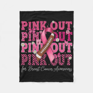 Pink Out Footll Team Breast Cancer Awareness Pink Fleece Blanket