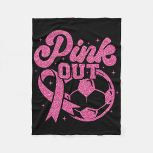 Pink Out Kick For A Cure Soccer Breast Cancer Pink Fleece Blanket