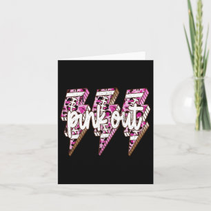 Pink Out Leopard Lightning Bolt Breast Cancer Awar Card
