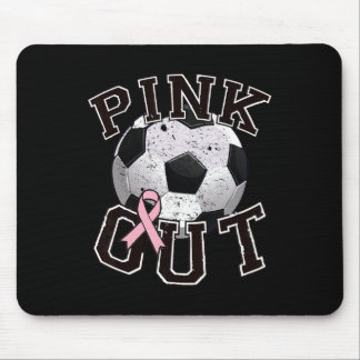 Pink Out Soccer Team Breast Cancer Awareness Month Mouse Pad