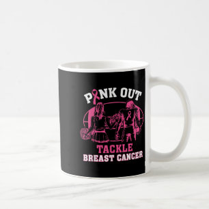 Pink Out Tackle Breast Cancer Awareness American F Coffee Mug
