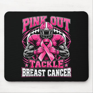 Pink out tackle breast cancer awareness american mouse pad