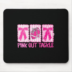 Pink Out Tackle Breast Cancer Coquette Bow Footll Mouse Pad