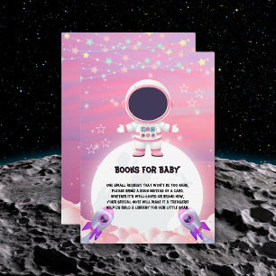 Pink Outer Space Little Explorer Baby Shower  Enclosure Card