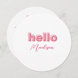 Pink Outline Bold Type Menu Card with Name