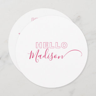 Pink Outline Bold Type Menu Card with Name