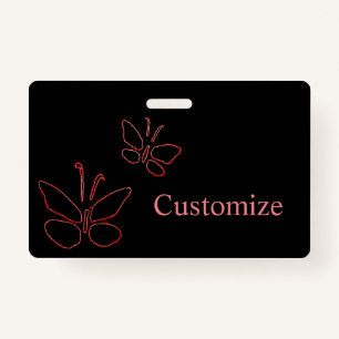 pink outline butterflies black Thunder_Cove Badge