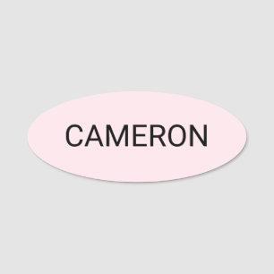 Pink Oval Name Tag Badge Pin or Magnetic 3 inch