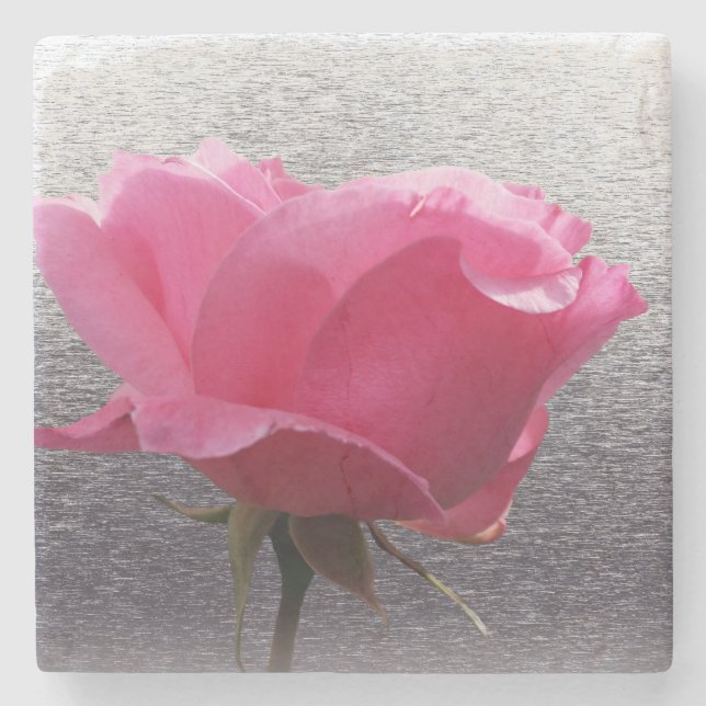 pink over grey stone coaster (Front)