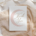 Pink Over the Moon Girl Baby Shower Thank You Card<br><div class="desc">Say thank you to friends and family for attending your baby shower with these 'over the moon' themed thank you cards.</div>