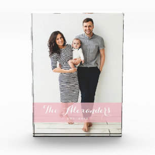 Pink Overlay   Personalized Family Photo Block
