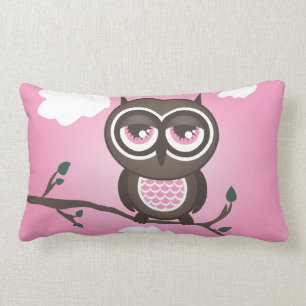 Pink Owl  American Mojo Throw Pillow