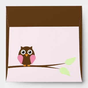 Pink Owl Baby Shower Envelopes