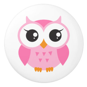 Pink owl door knob