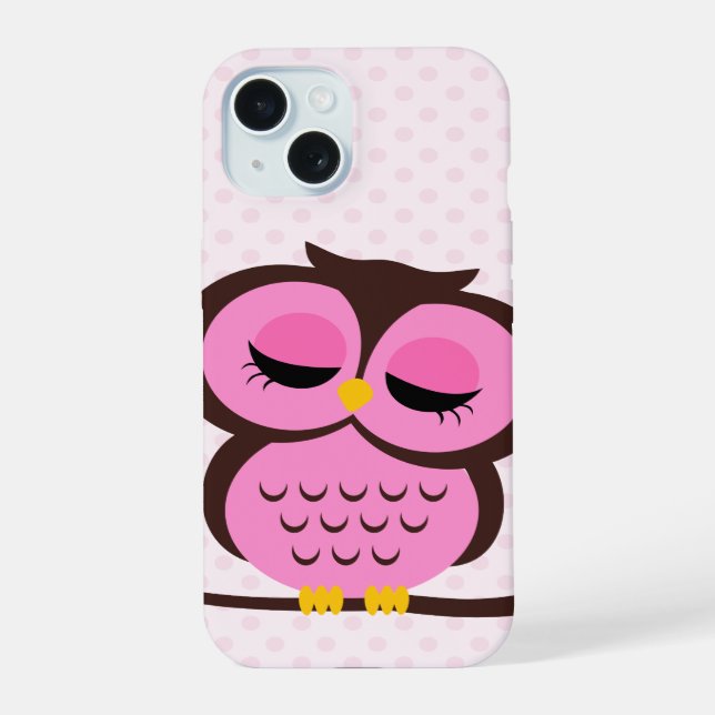 Pink Owl iPhone 15 Case (Back)
