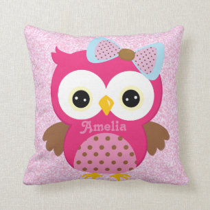 Pink Owl Keepsake Cushion Baby Gift