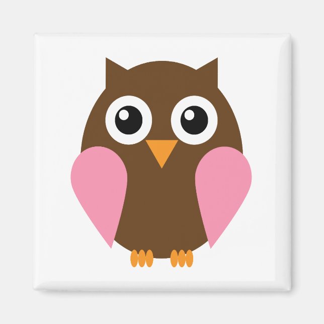 Pink Owl Magnet (Front)