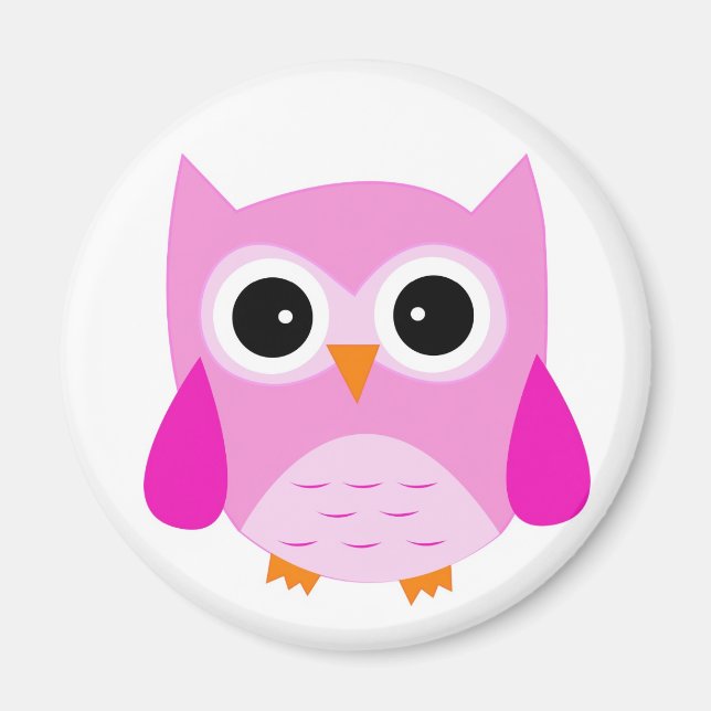 Pink Owl magnet (Front)