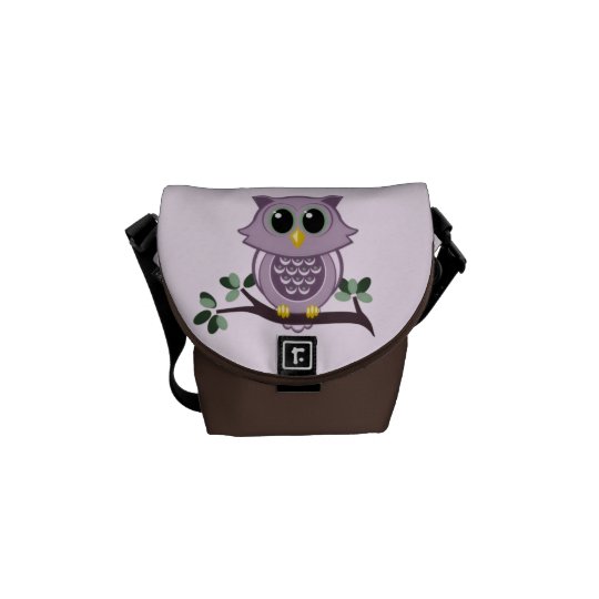 Pink Owl Mini Messenger Bag