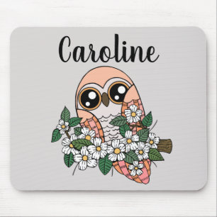 Pink Owl Personalized Standard Mouse Pad