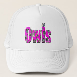 Pink Owls Dimensional Picture Logo, Trucker Hat