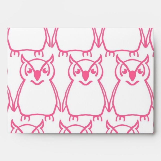 Pink Owls Envelope (Front)