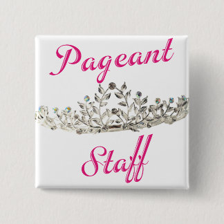 Pink Pageant Staff 2 Inch Square Button