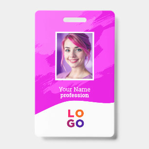 Pink Paint    Doctor, Nurse, Health Aide Photo ID Badge