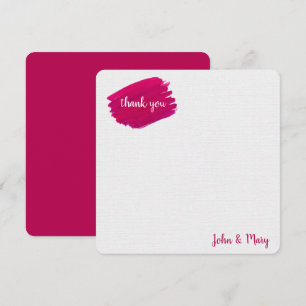 Pink Paint Smear Thank You Card