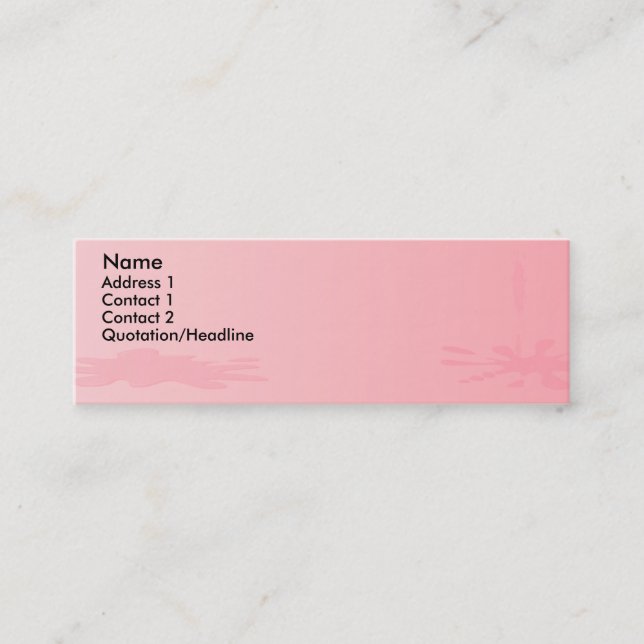 Pink Paint Splat Mini Business Card (Front)