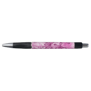 Pink Paint Splatter & Lilies Pen