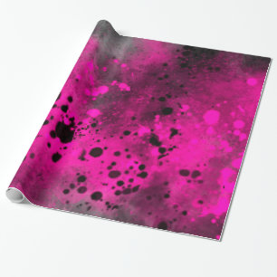 Pink paint splatter  wrapping paper