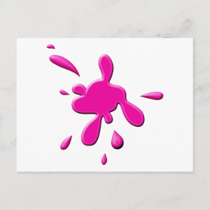 Pink Paint Splodge Postcard