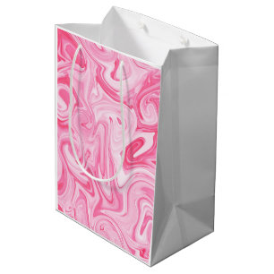 Pink Paint Swirl Art Modern Colorful Fun Medium Gift Bag