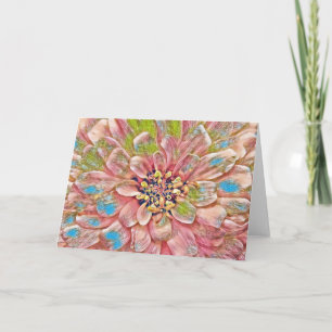 Pink Painted Flower Artsy Note Card