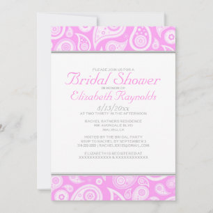 Pink Paisley Bridal Shower Invitations
