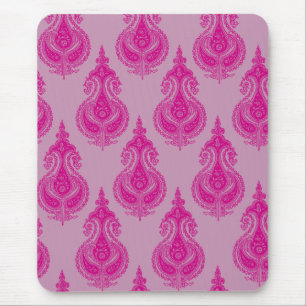 Pink paisley customizable name mouse pad