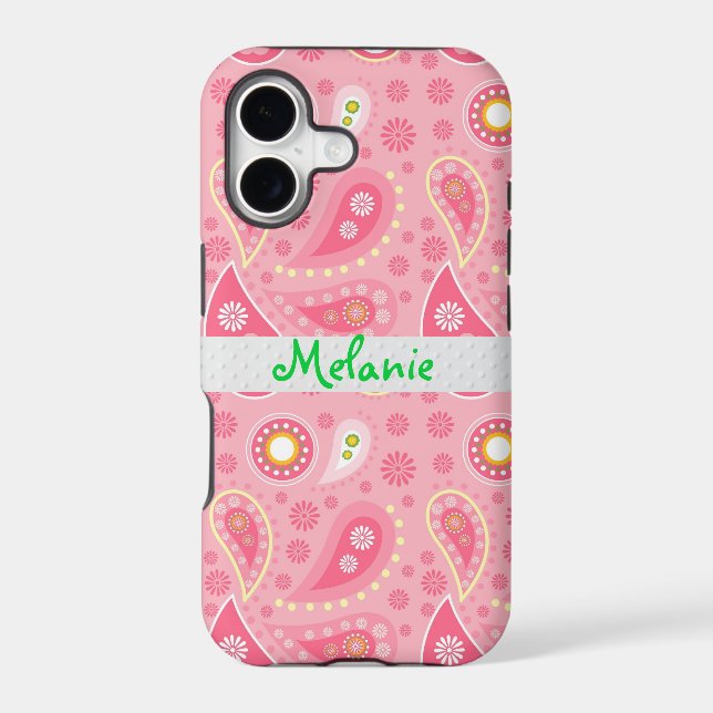 Pink  Paisley iPhone Monogram Custom (Back)
